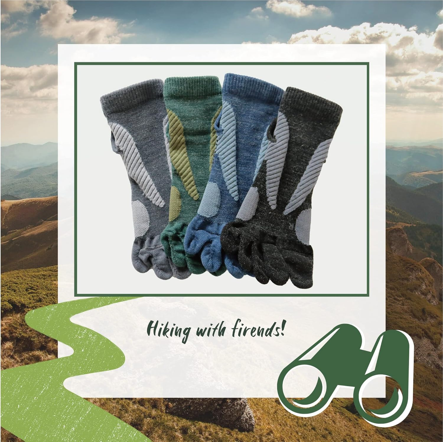 M Magic Sport Merino Wool Blend Non-Slip above Ankle Toe Socks, Five Finger, Men and Women, Running, Hiking, Cycling, Camping image number 3