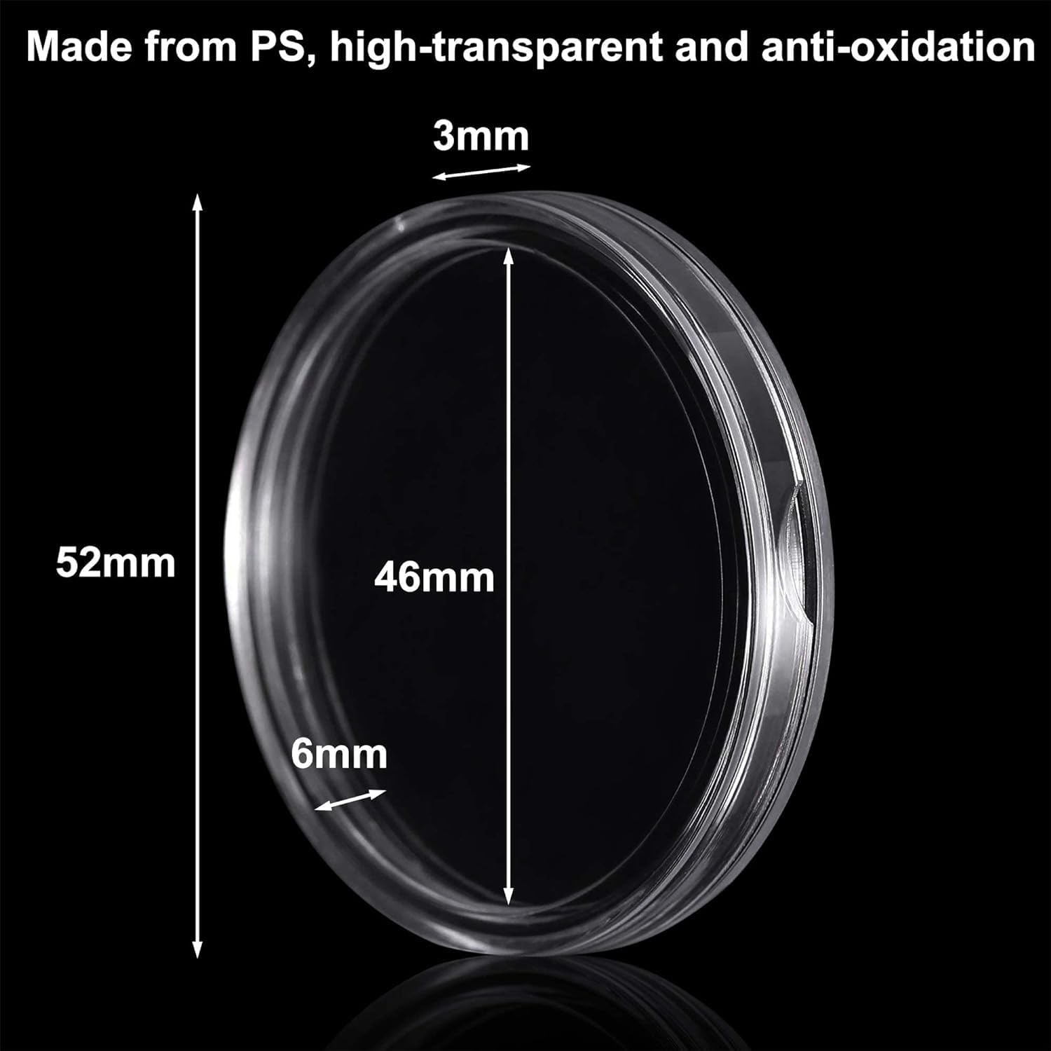 40 Pcs 46Mm Coin Capsules,Coin Holders for Silver Eagles Coin Capsules Coin Case Silver Coin Collection Supplies image number 4