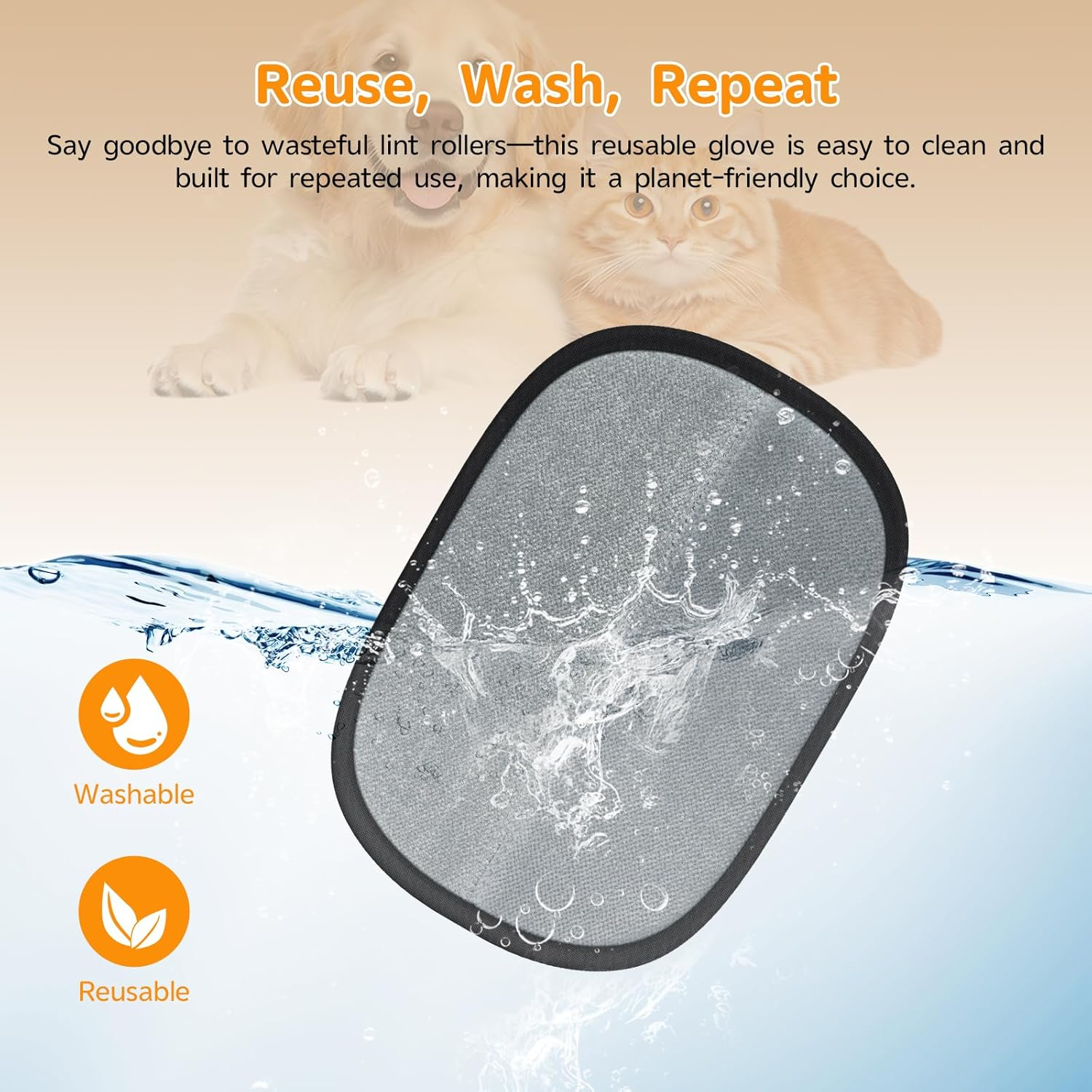 Pet Hair Remover - 2025 New Electrostatic Magic Brush Pet Hair Remover Glove, Reusable Cat & Dog Hair Remover Tool for Clothing, Couch, Furniture, Carpet, Car Seat, Cat Grooming Glove, 1 PCS image number 1