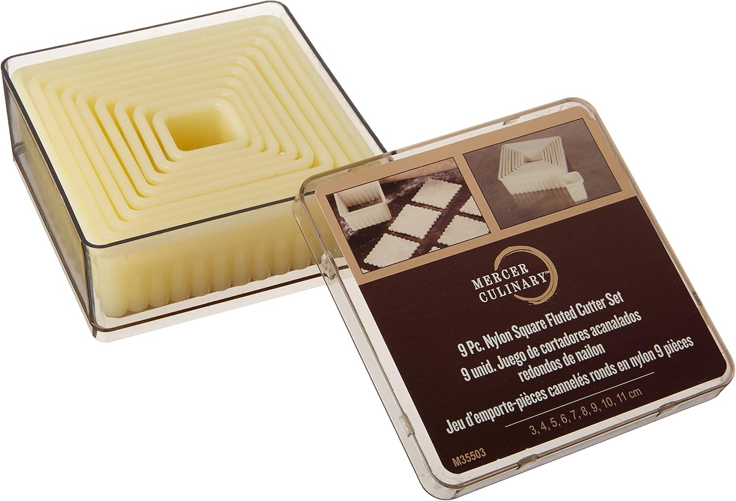 Mercer Culinary M35501 9-Piece round Fluted Nylon Cutter Set