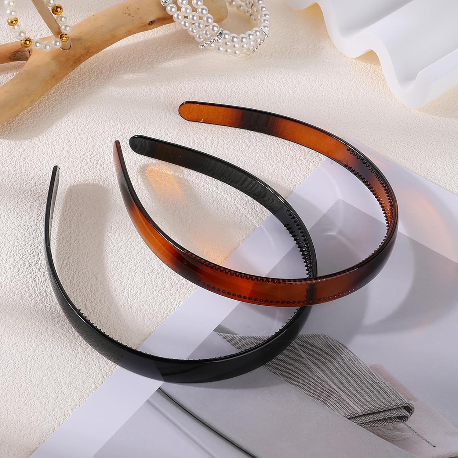 Simple Plastic Headband Hair Hoop Plastic Headbands for Women with Teeth Black Brown Headwear Ladies Hair Acessories image number 6