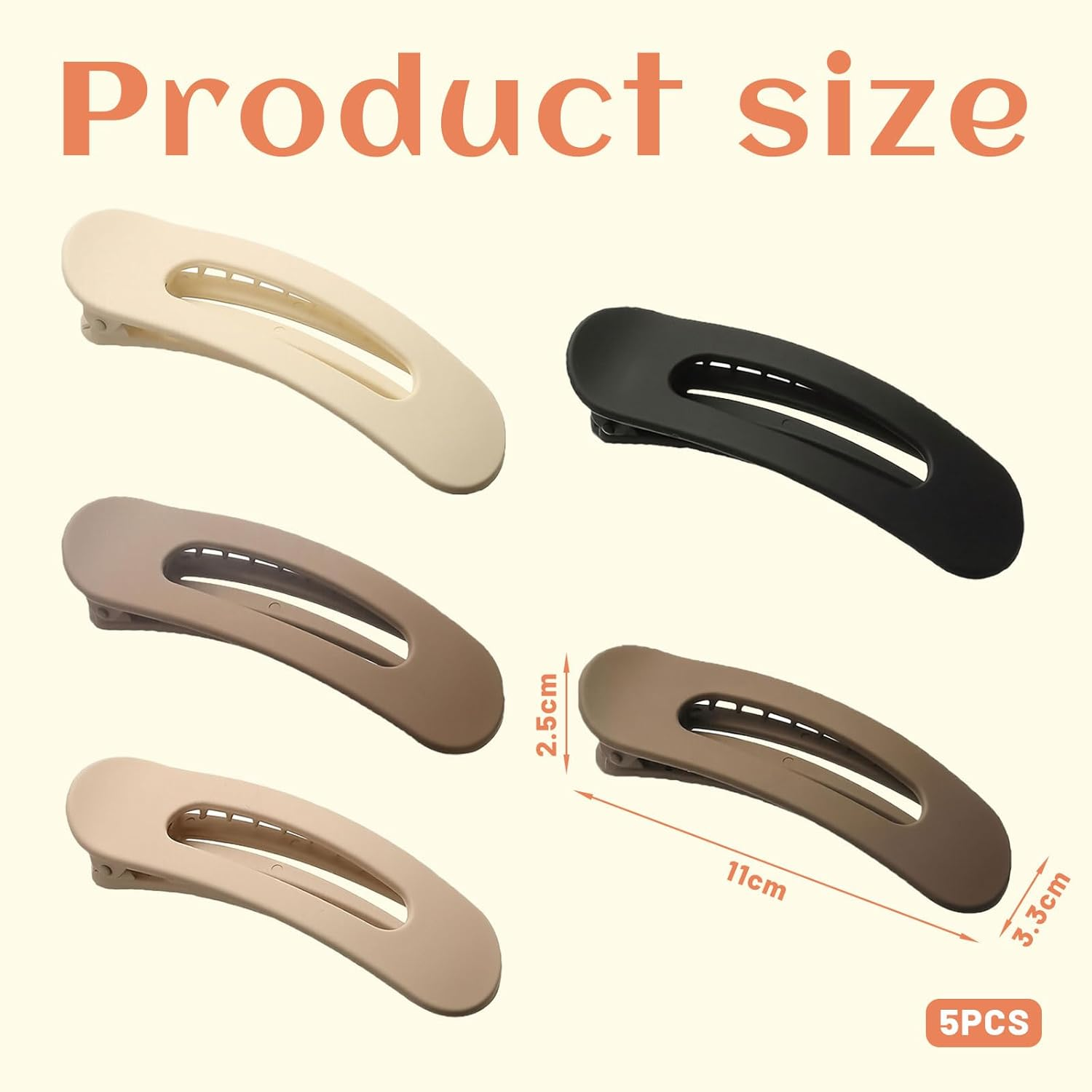 Xanthelle Hair Clips Ladies, 5 Pack Flat Hair Clips, Medium Hair Clips, Hair Clip for Thin Hair, French Hair Clip & Hair Clips Ladies