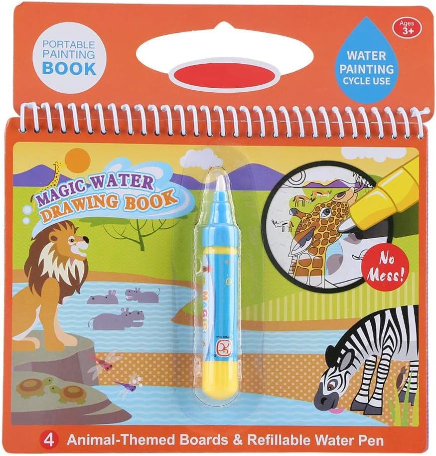 Painting Book Portable Children Magic Coloring Water Drawing Pen Kids Early Learn Toy Reusable Water-Reveal Activity Supplies(#2) image number 3
