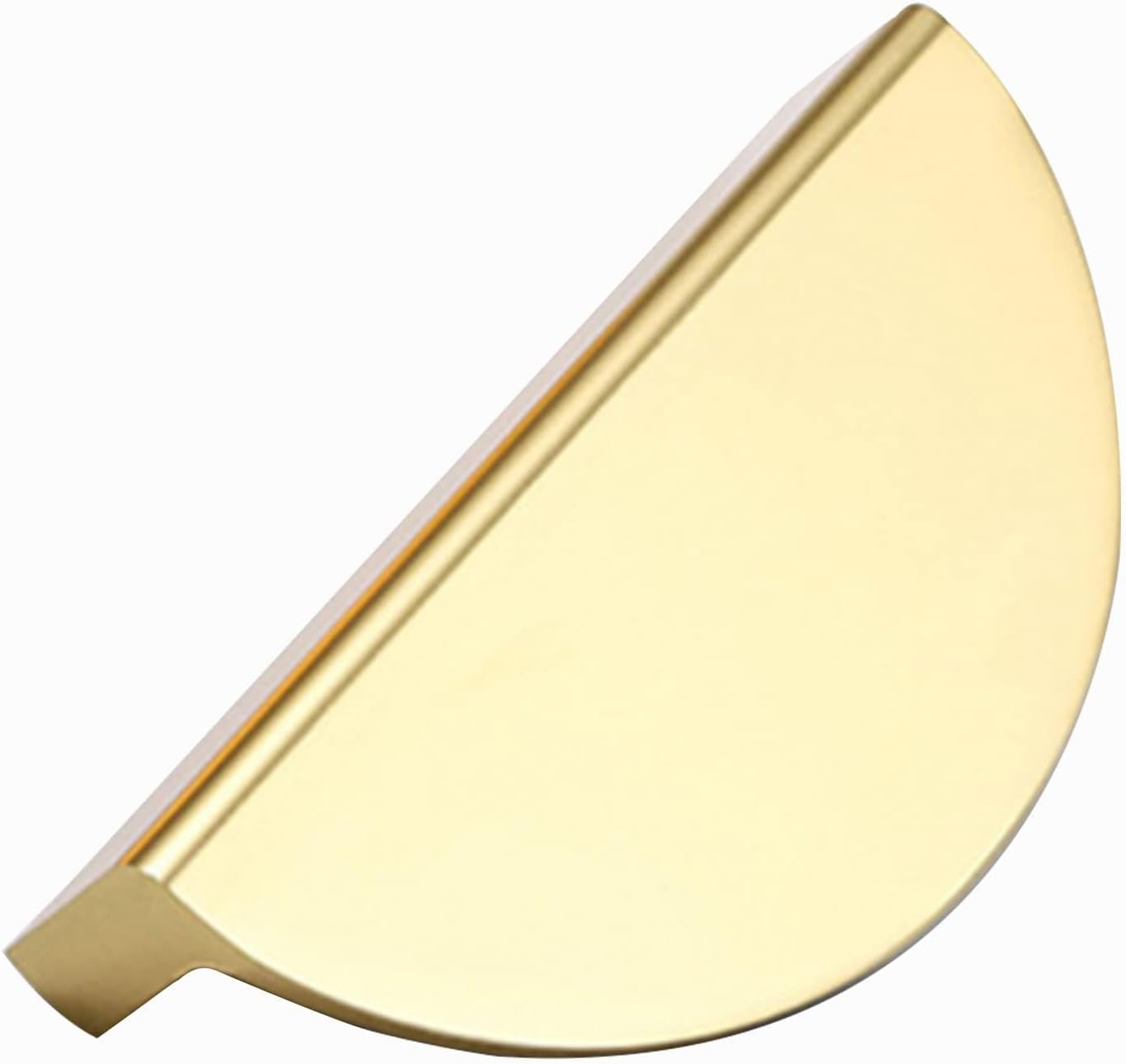 10 Pack Semicircle Cabinet Pulls Handles, Hole Centers 2.5 Inch(64Mm), Brass Half Circle Moon Drawer Pulls for Kitchen Cabinets Cupboard Dresser Knobs with Screws (Gold)