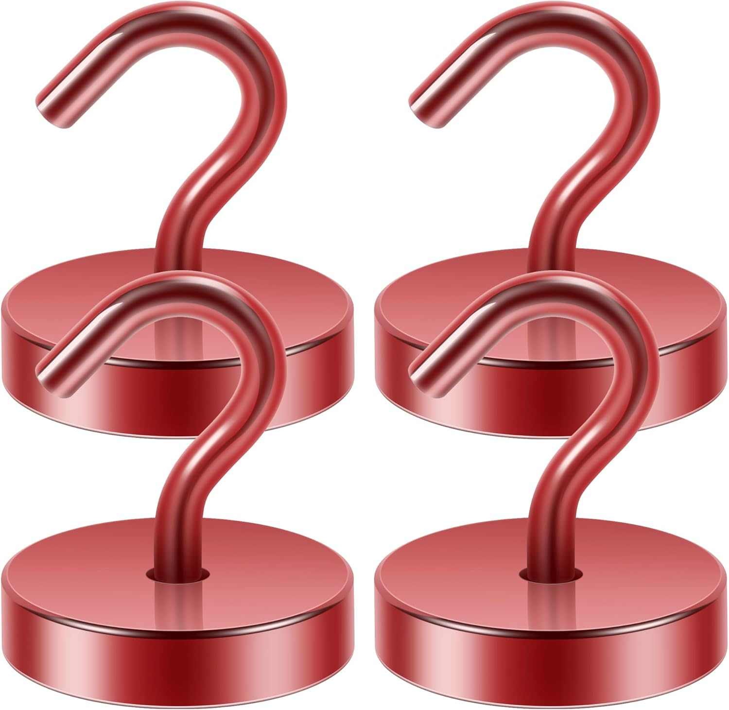 Neosmuk 45Kg+ Extra Strong Magnet with Hook for Fridge,Heavy Duty Cruise Hook for Ceiling,Small Magnetic Holder for Van, Tool(Black, Pack of 6)