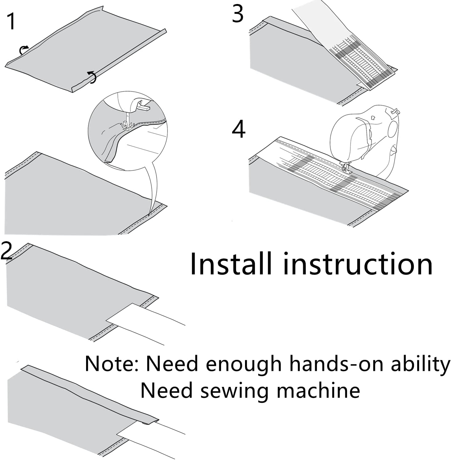 Curtain Accessory Kronill Gathering Heading Tape for Making Pleated Curtains,Width 3.3", Length 161", Curtain Pinch Tape Pull Pleat Tapewhite Polyester100% image number 1