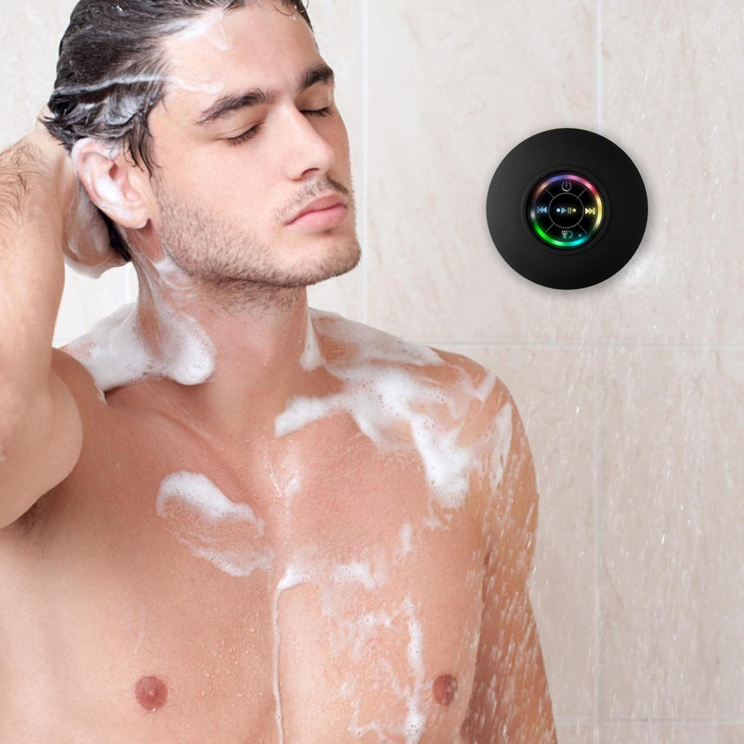 Wireless Waterproof Speaker for Shower | Bathroom Wireless Speaker with Suction Cup,Wireless 5.0, Portable and Waterproof for Reunion, Out, Cycling and Hiking Nowtry