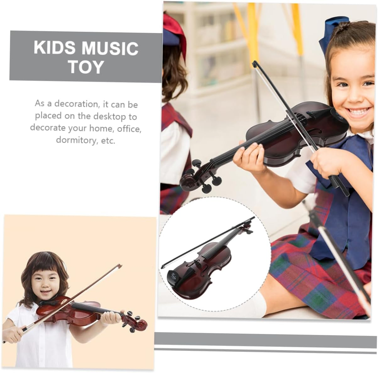 Abaodam 1 Set Simulated Music Violin Realistic Miniature Violin Adornment for Performance Photo Props and Interest Cultivation Durable Construction image number 3