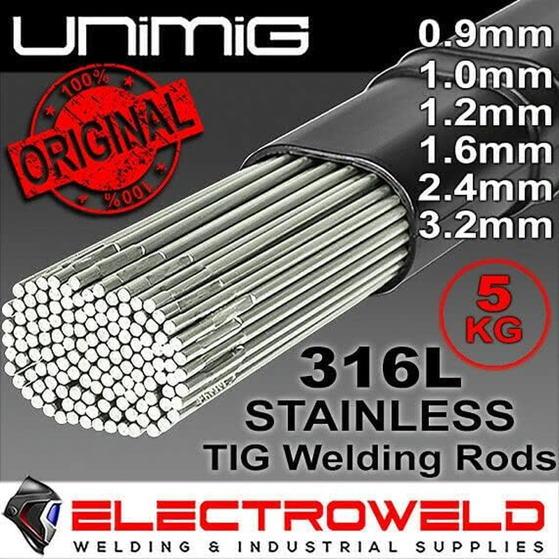 5Kg UNIMIG Filler Rods ER316L, 0.9Mm 1.0Mm 1.2Mm 1.6Mm 2.4Mm 3.2Mm, Stainless Steel TIG Welding Electrodes (3.2Mm) image number 1