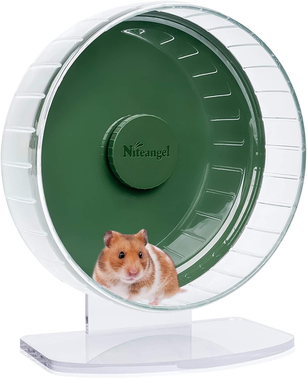 Niteangel Super-Silent Hamster Exercise Wheels: - Quiet Spinner Hamster Running Wheels with Adjustable Stand for Hamsters Gerbils Mice or Other Small Animals (S, Pink)