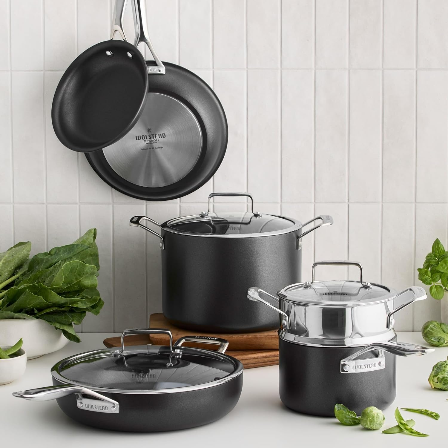 Wolstead Superior+ 6-Piece Nonstick Cookware Set, Triple Layer, Pots and Pans, Induction Base, Oven Safe, PFOA Free image number 3