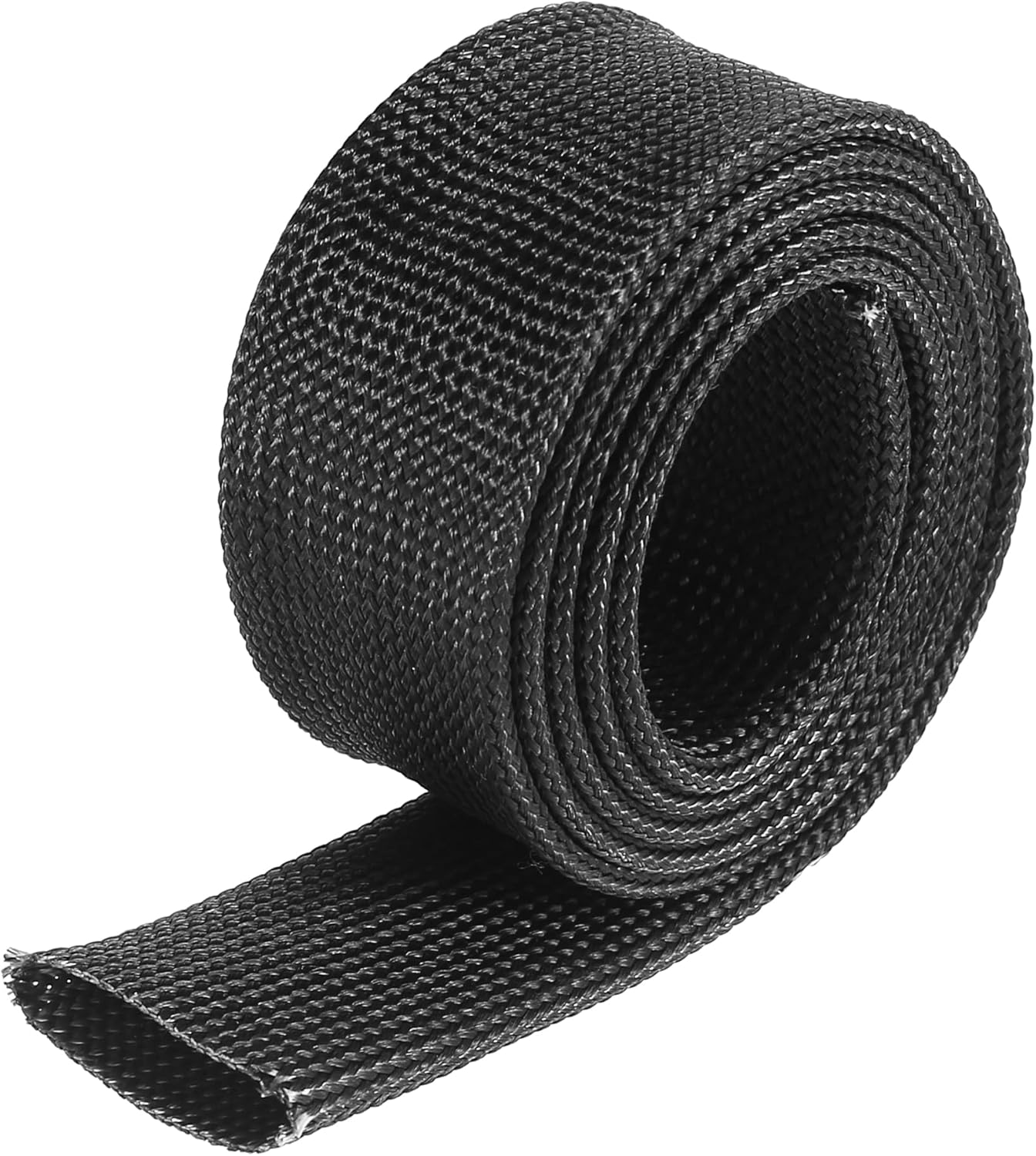 X AUTOHAUX Fiberglass Heat Wire Shield Sleeve Heat High Temp Shield Adjustable Heat Shield 3.2Ft 25Mm 1" Black for Car Wire Loom Protection image number 2