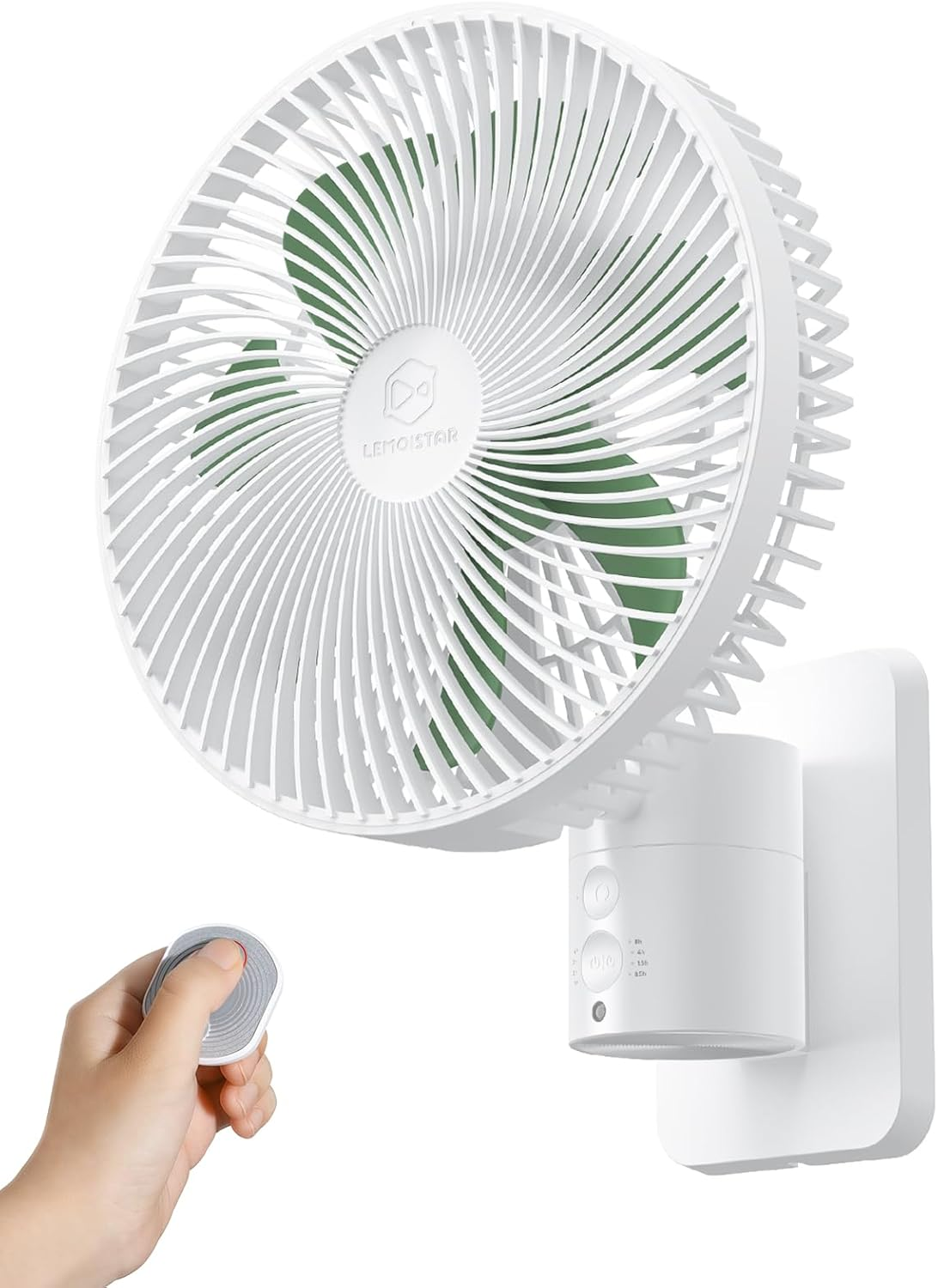 10 Inch Wall Mount Oscillating Fan with Remote and Timer, Small Bedroom RV Fan with 4 Speeds, Quiet Operation,90&deg;Oscillation, Adjustable Tilt,5.92 Ft Wire, Cooling Bathroom Wall Mounted Fans