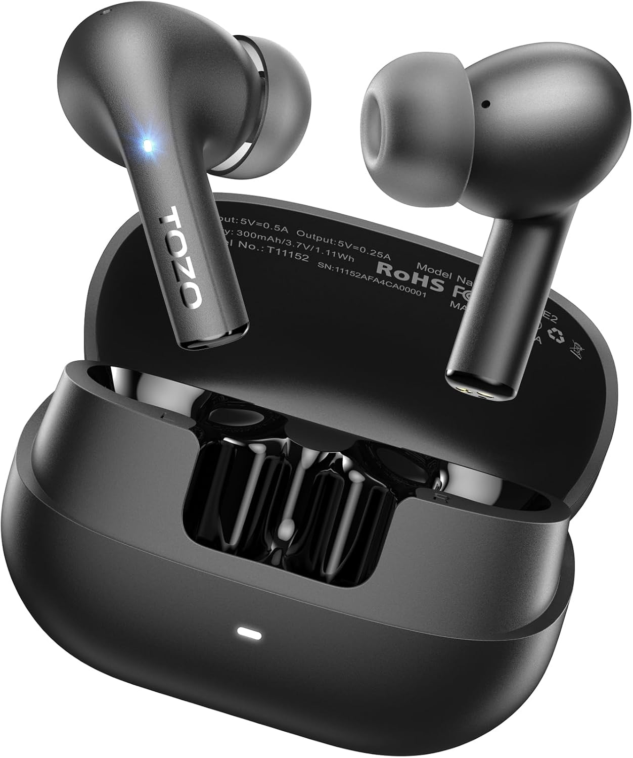 TOZO New E2 Wireless Earbuds with Call Noise Cancellation, App Customize 32 Eqs, 10Mm Drivers Powerful Bass, 30H Playtime, 2 Mics for Clear Calls, Bluetooth 5.3 Headphones, Comfort Fit In-Ear Headset