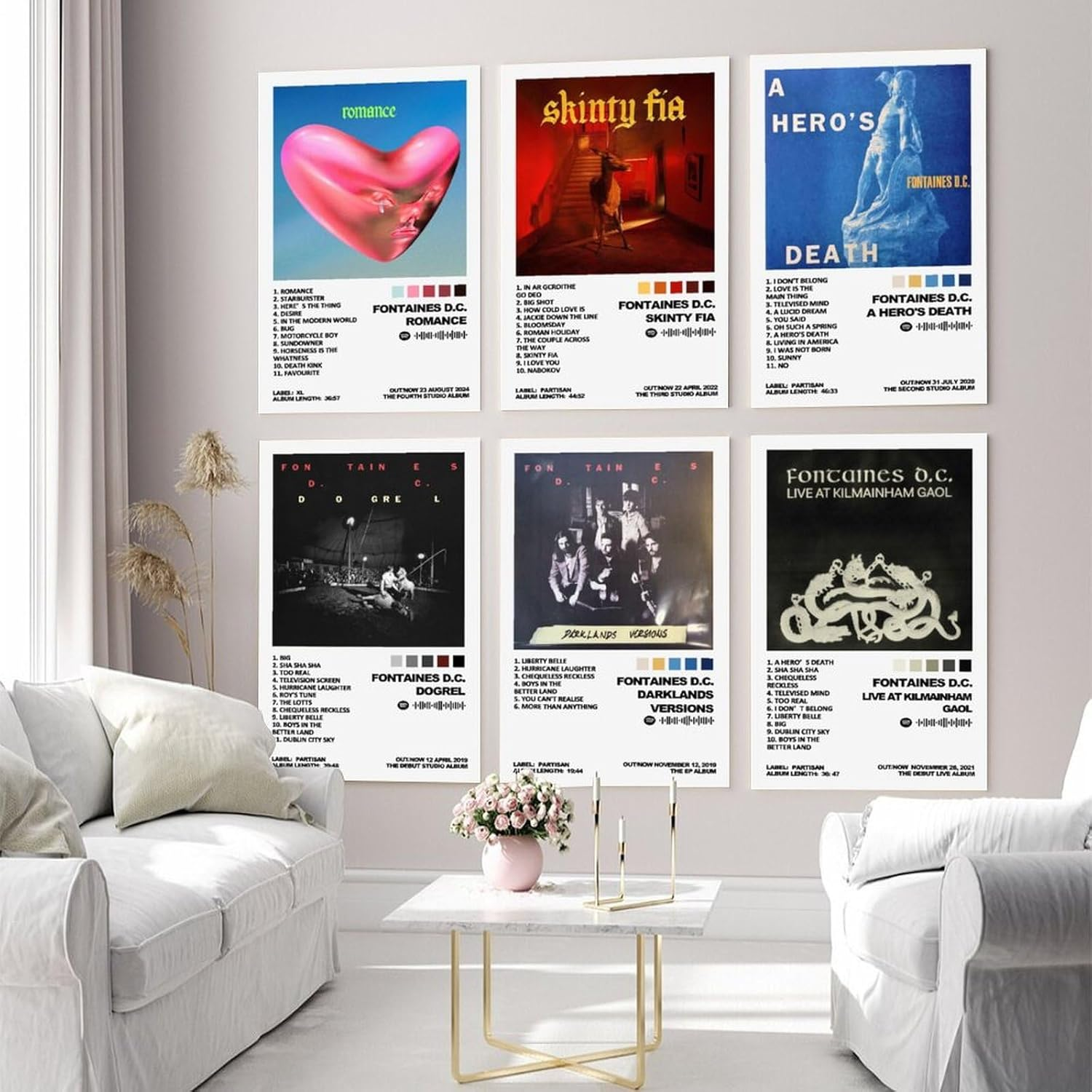 Fontaines Poster D.C. Band Music Album Poster a Set of 6 Canvas Posters Room Aesthetic Festival Family Bedroom Decor Wall Art Home08X12Inch(20X30Cm) Style-6 image number 6