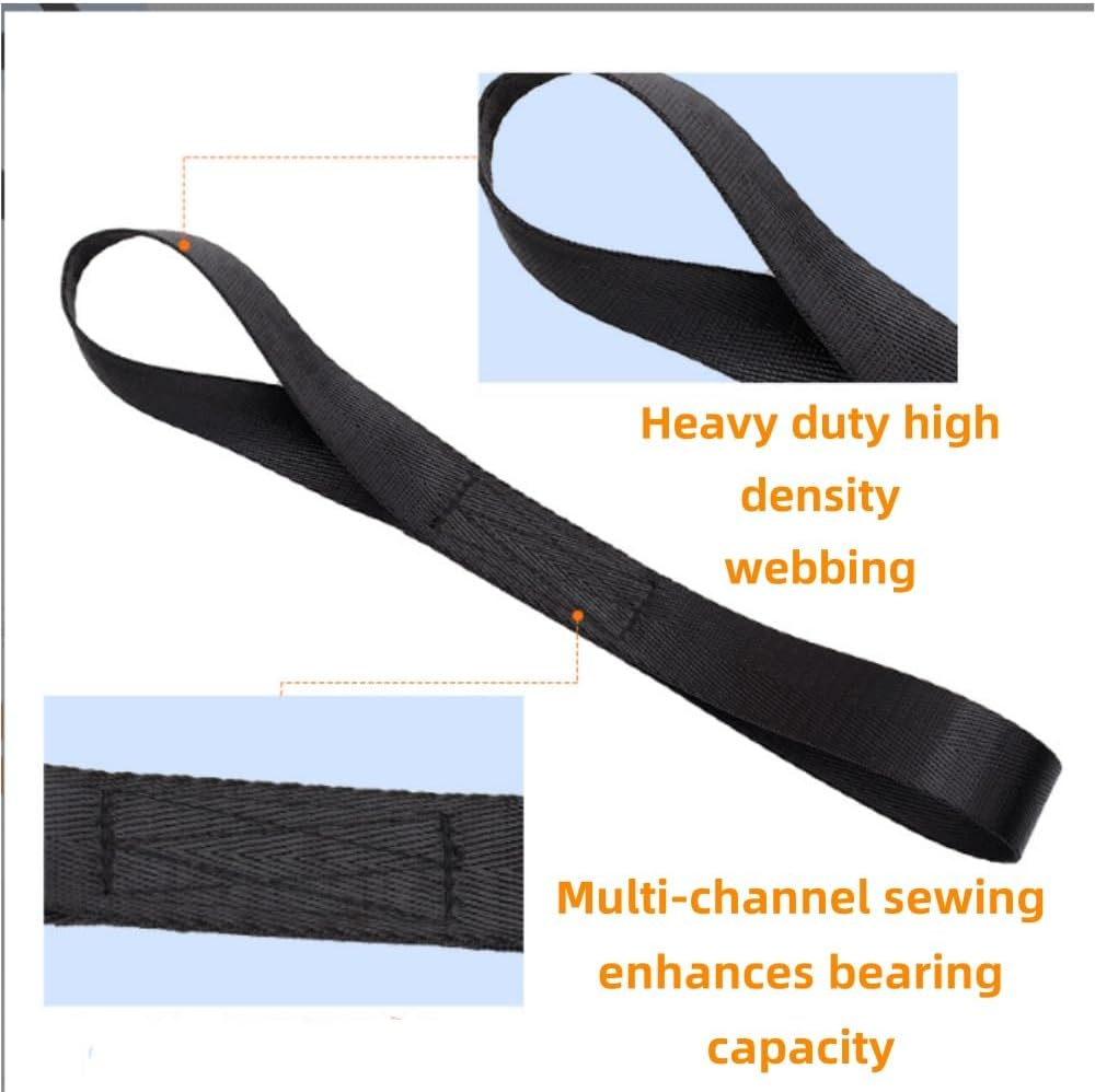 FUNNTY 6 Article Black Soft Loop Tie down Straps - Loops for Securing ATV, UTV, Motorcycles, Scooters, Dirt Bikes, Lawn & Garden Equipment Black Soft Loops