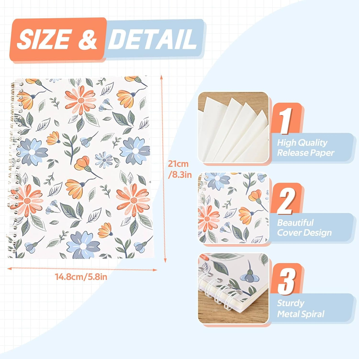 Betterjonny 2 Pcs Reusable Sticker Book Collecting Album Blank Sticker Storage Organizer Book A5 Size with 64 Sheets Release Paper for Collecting Stickers, Labels image number 5