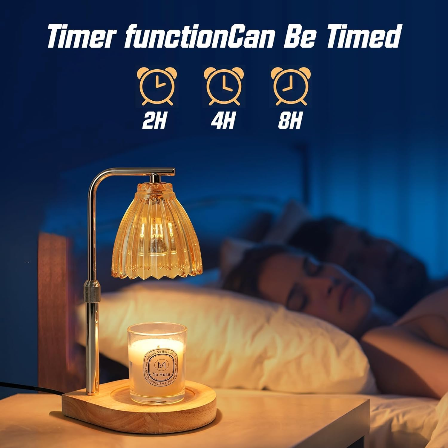 Candle Warmer Lamp, Candle Warmer with Timer Dimmer Height Adjustable, Lamp Wax Warmer with 2 Bulbs,For Wife Girlfriend Mom,House Warming Gifts New Home Gifts,Warm Yellow image number 4
