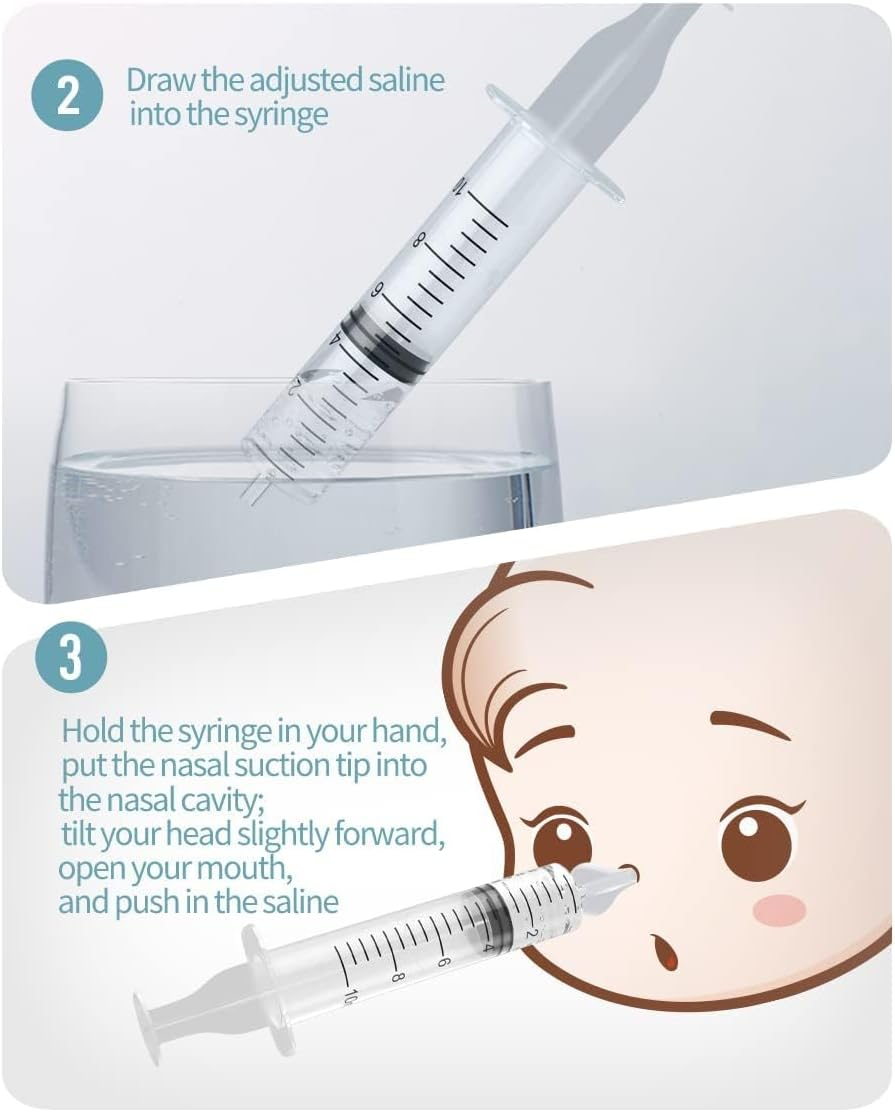 Nasal Aspirator, Baby Nasal Syringe, Portable Baby Nose 10ML Saline Nasal Spray, Safe and Comfortable Nasal Douche, Quick Rinse Portable Nose Cleaner image number 3