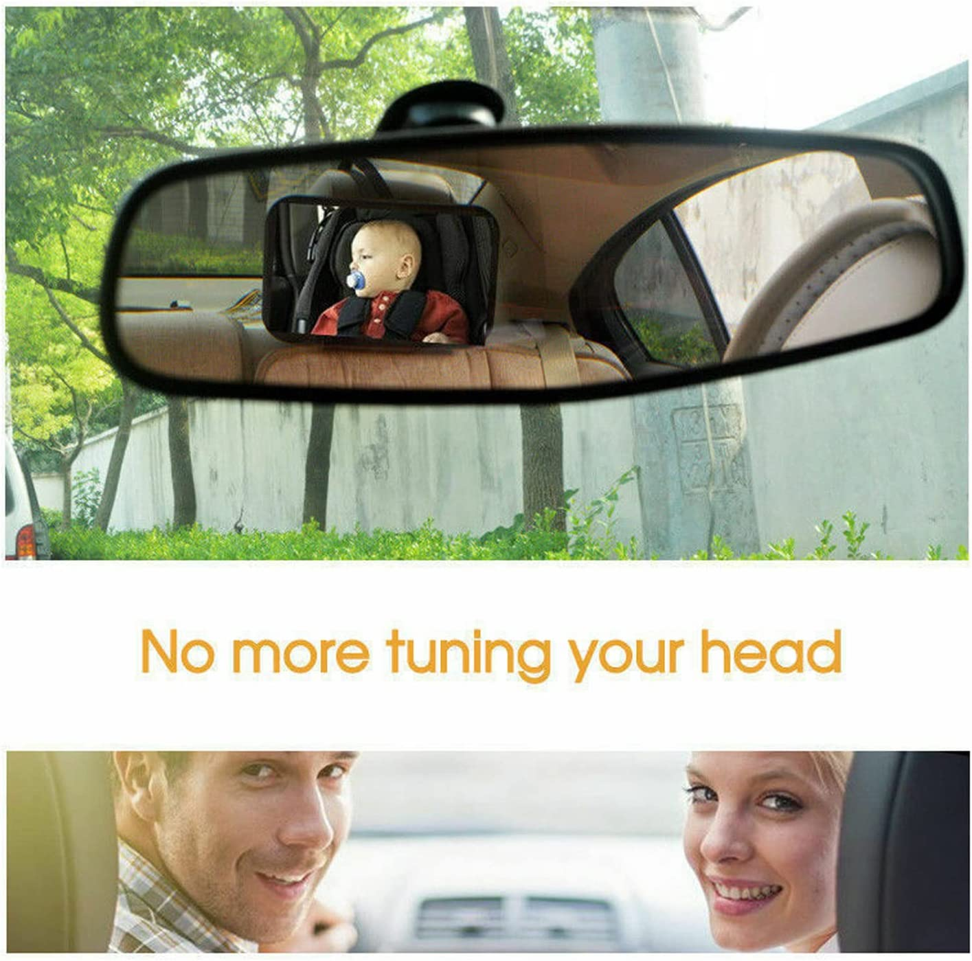 Yotsuba Baby Car Mirror - Crystal Clear View, Shatterproof, 360&deg; Adjustable Safety Mirror for Rear-Facing Infants - Fully Assembled Car Seat inside Mirror image number 4