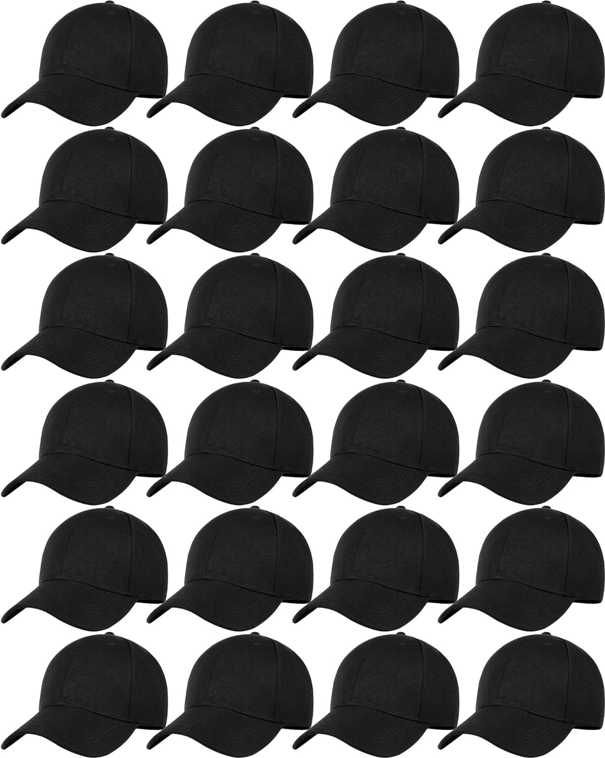 24 Pieces Blank Baseball Cap Adjustable Back Strap Plain Blank Camouflage Hat Unisex Baseball Cap for Trucker Men Women