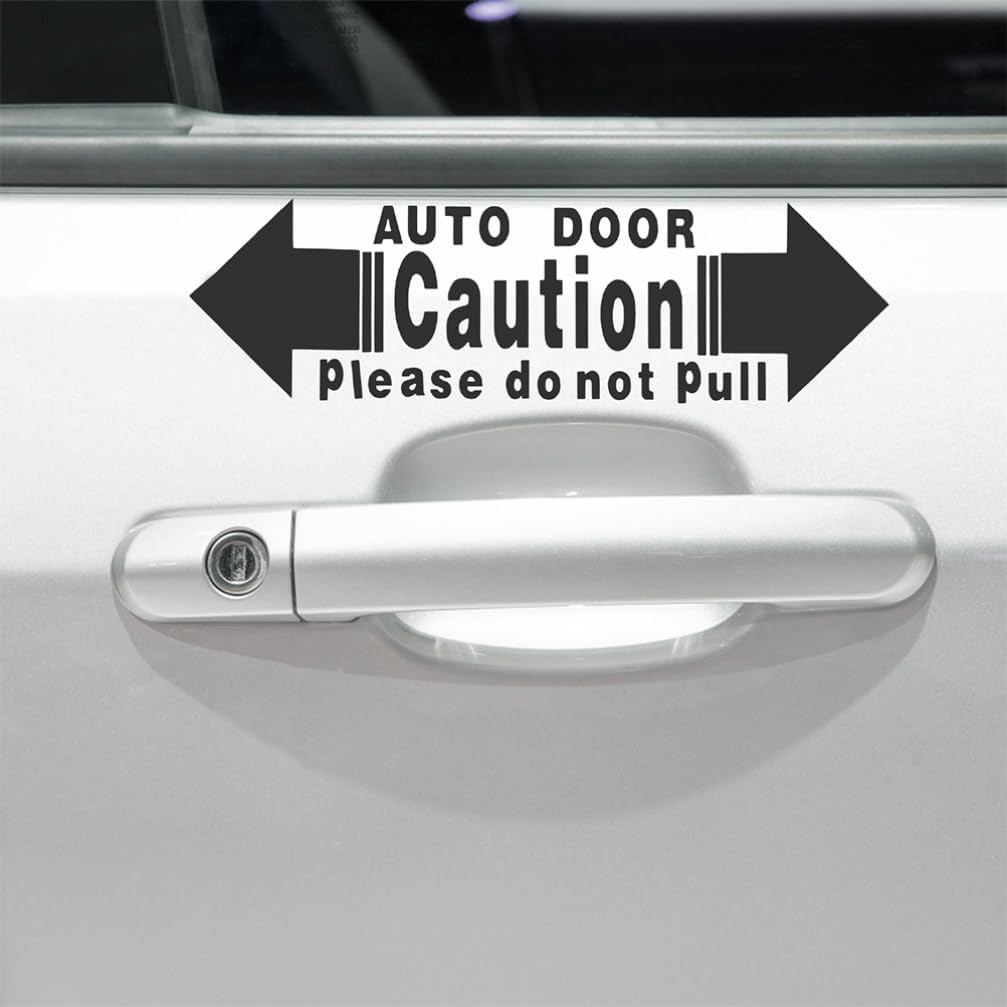 Iplusmile 4Pcs Caution Automatic Door Stickers, Self Adhesive Auto Door Automatic Sliding Door Signs Easy Installation Vinyl Warning Sign Caution Sticker Decals image number 2