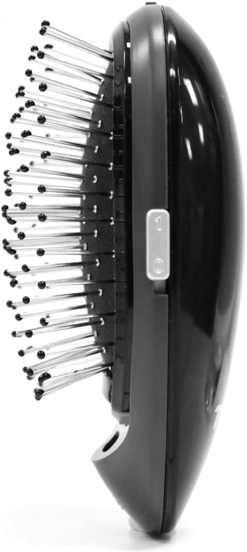 TODO Ionic Styling Hair Brush Straightener Anti-Frizz Smooth Silky Hair Stainless Steel Bristle Black image number 2