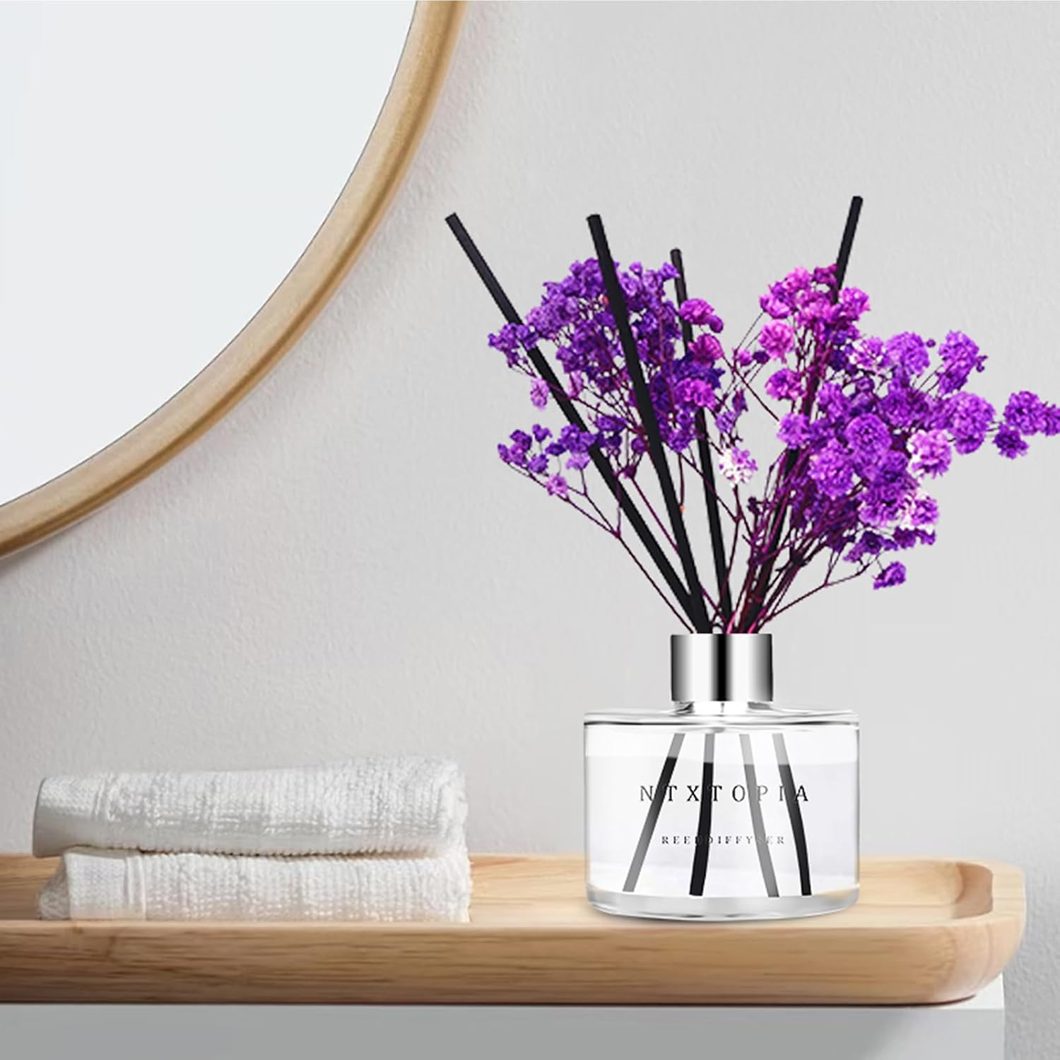 Reed Diffuser Set,6.76 Fl Oz (200 Ml)-Clean Linen Oil Diffusers,Scent Diffuser with 6 Reed Sticks,Home Fragrance Reed Diffuser for Bathroom Livingroom Shelf Decor image number 3