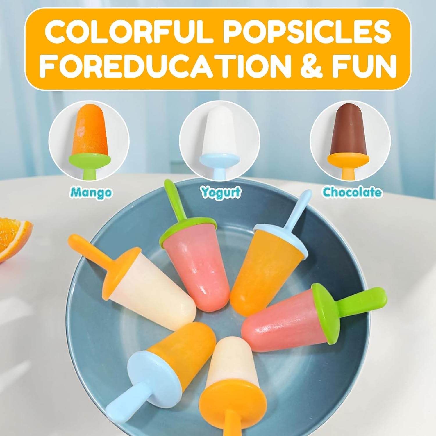 6-Cavity Silicone Popsicle Molds with Reusable Sticks &ndash; Drip-Free Ice Pop Maker for Kids & Toddlers, Red image number 2