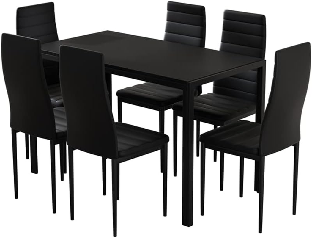 Artiss Dining Table and Chair Set of 5 Black Tables Chairs Setting Desk Nursing Seats Reading Seating Home Living Room Bedroom Kitchen Cafe Outdoor Indoor Furniture MDF Tabletop 4X 45Cm Height Seat