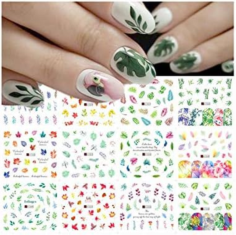 HANGQINGHENG Cactus Water Decals Nail Sticker Green Plant Leaf Watermark Flakes Slider Tattoo Nail Decoration (Color : A1549 1560)