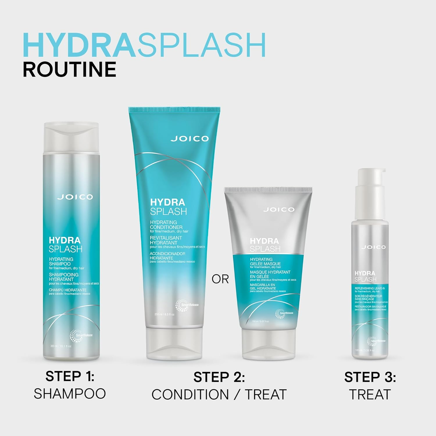 Joico Hydrasplash Hydrating Gelee Masque for Fine Hair, 5.07-Ounce, 2 Count image number 2