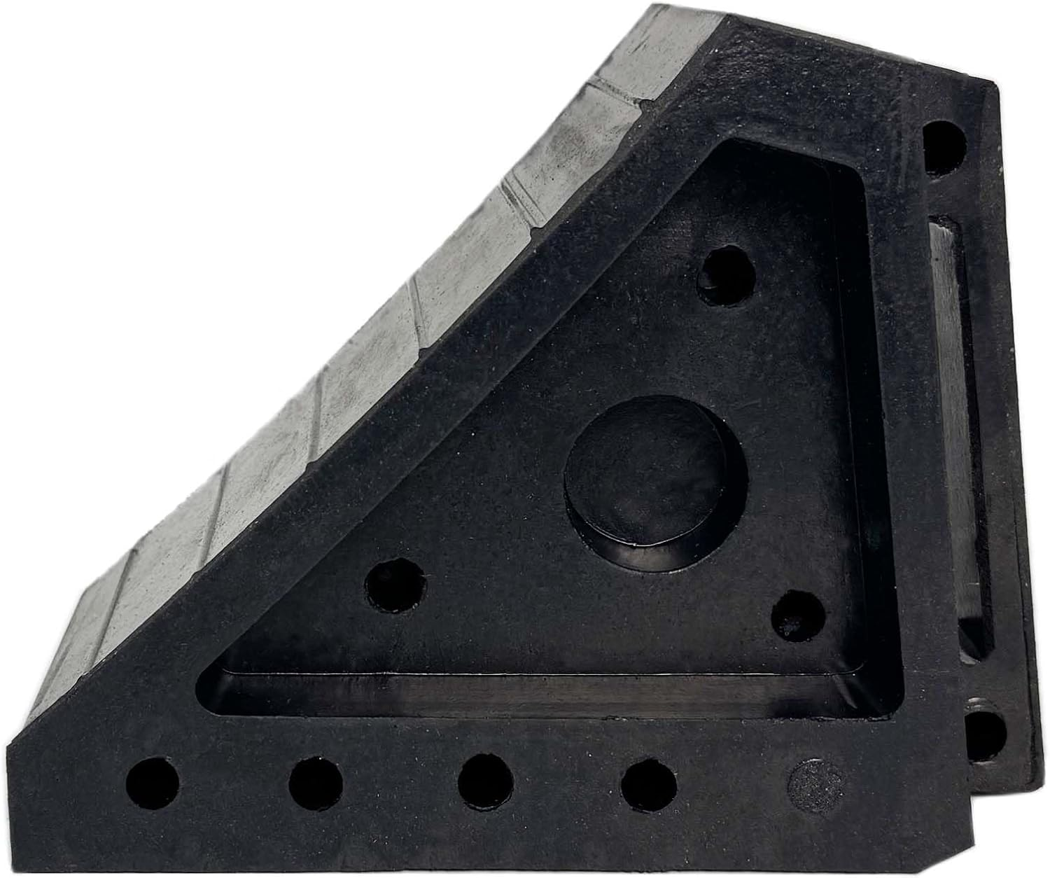 2-Pack Heavy Duty Black Wheel Chock，Made of Solid Rubber (8" X 4" X 6"- Pair)