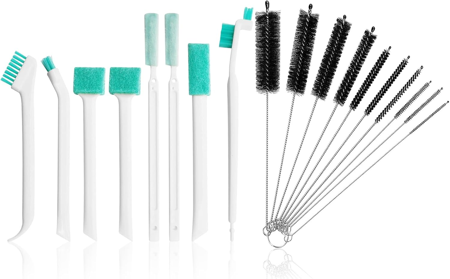 18 Pieces Thin Bottle Brush Sponge Set, Bottle Cleaner Brush Sponge Brush Bottle Sponge Cleaning Brush Bottle Brush Baby Small Brushes for Cleaning All Drinking Straws image number 6