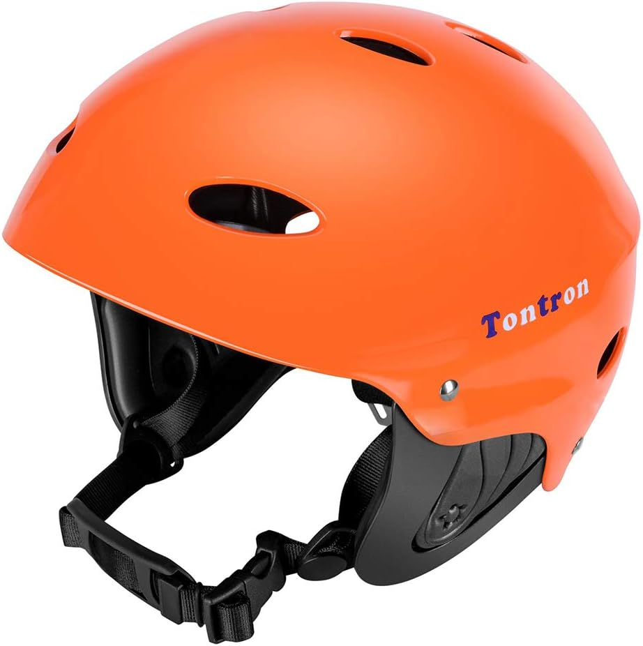 Tontron Adult Whitewater Kayaking Canoeing Watersports Helmet with Magnetic Buckle