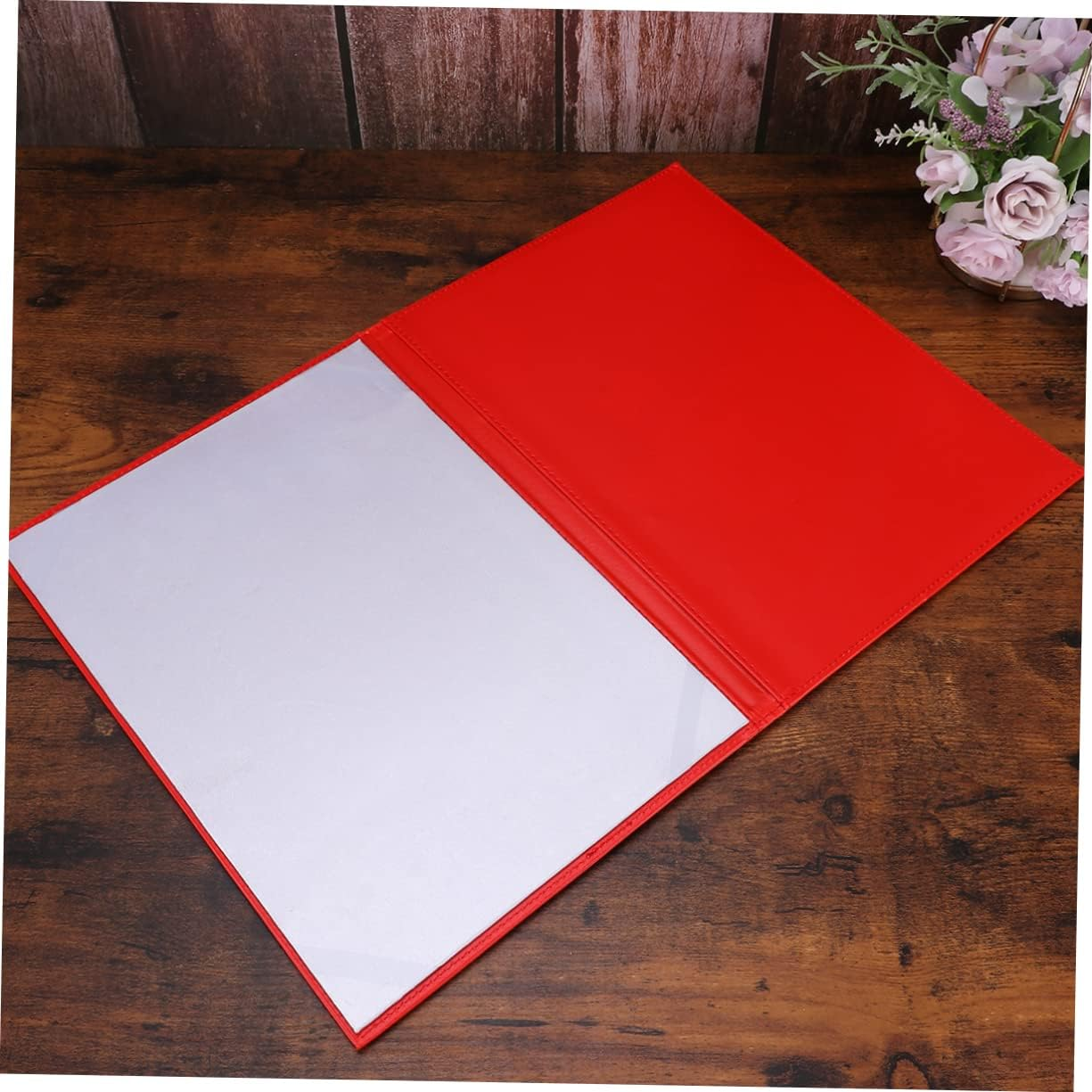 STOBOK A4 Red Leather Certificate Cover Blank Folder Protective Case for Diplomas Business Awards Office Documents