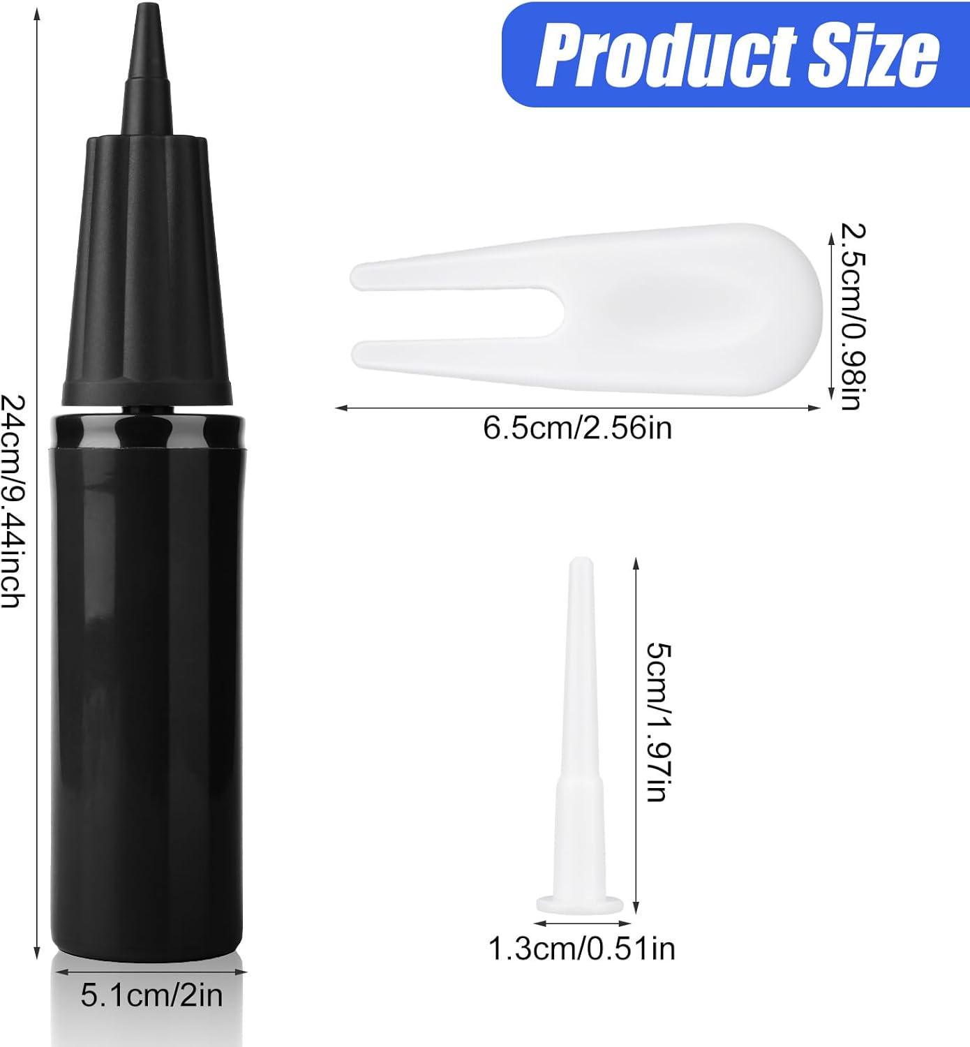 Exercise Ball Pump Kits, Hand Air Pump for Inflatables Ball with 10Pcs Long Plugs & 2Pcs Plug Pullers Yoga Ball Pump image number 2