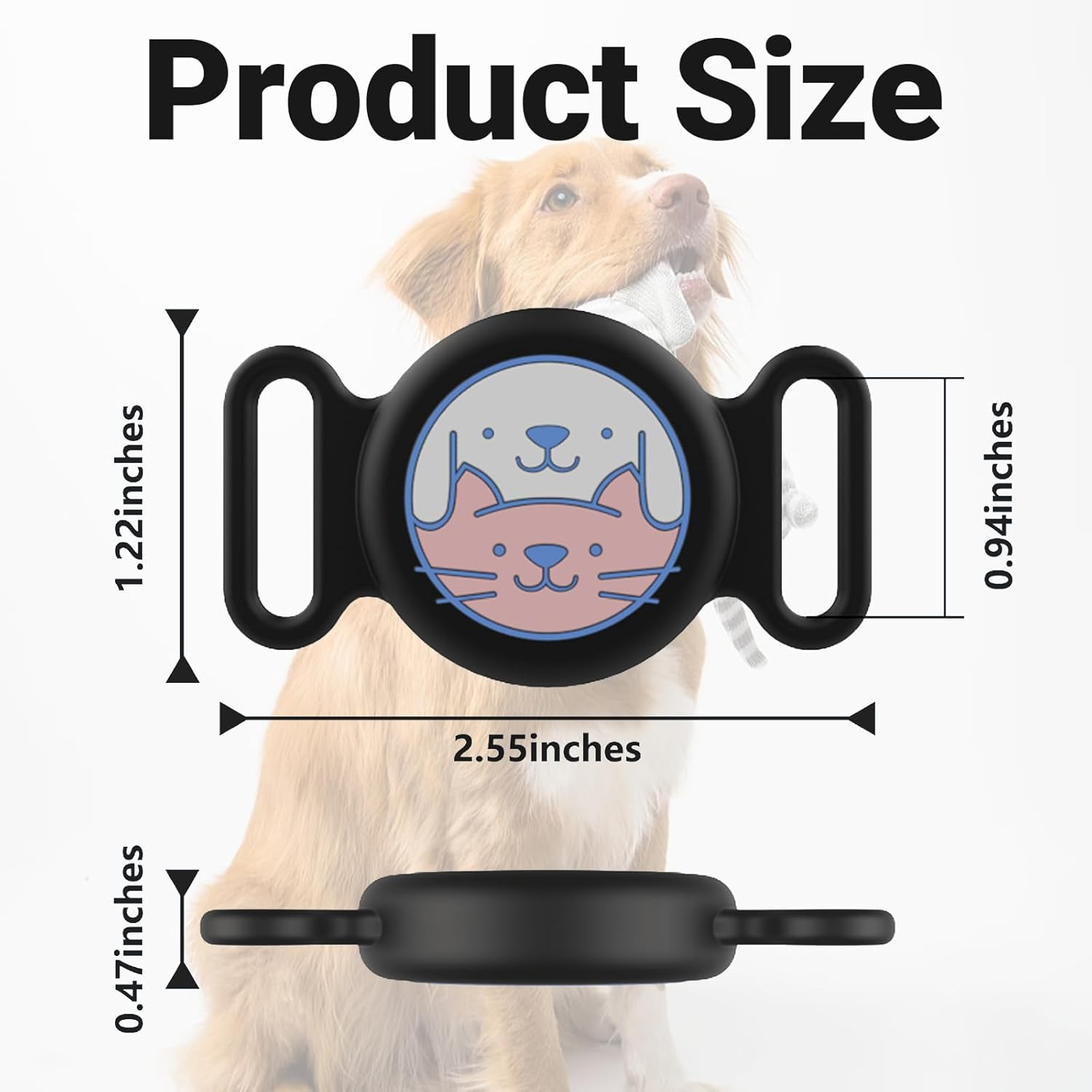 JOWILIN 4 Pack Airtag Cat Dog Collar Holder, 4 Colors Pet Tracker Case Cover Compatible for Apple Airtag, Waterproof & Scratch-Resistant Soft Silicone Protective Case for Air Tag (No Included) image number 5