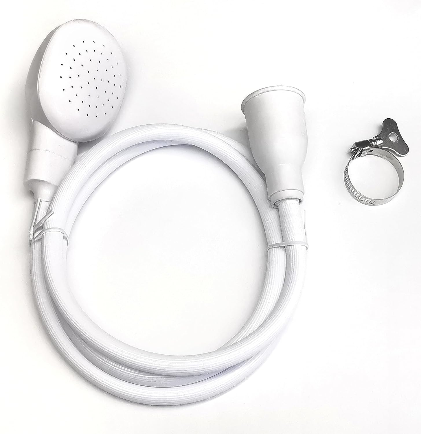 Belt Clip Badge Holder,Portable Rubber Hose Nozzle, Pet Shower Head Single Tap Shower Spray Hose, Shampoo Sprayer Quick Contact Nozzle Handheld Showerhead, Handheld Showerhead