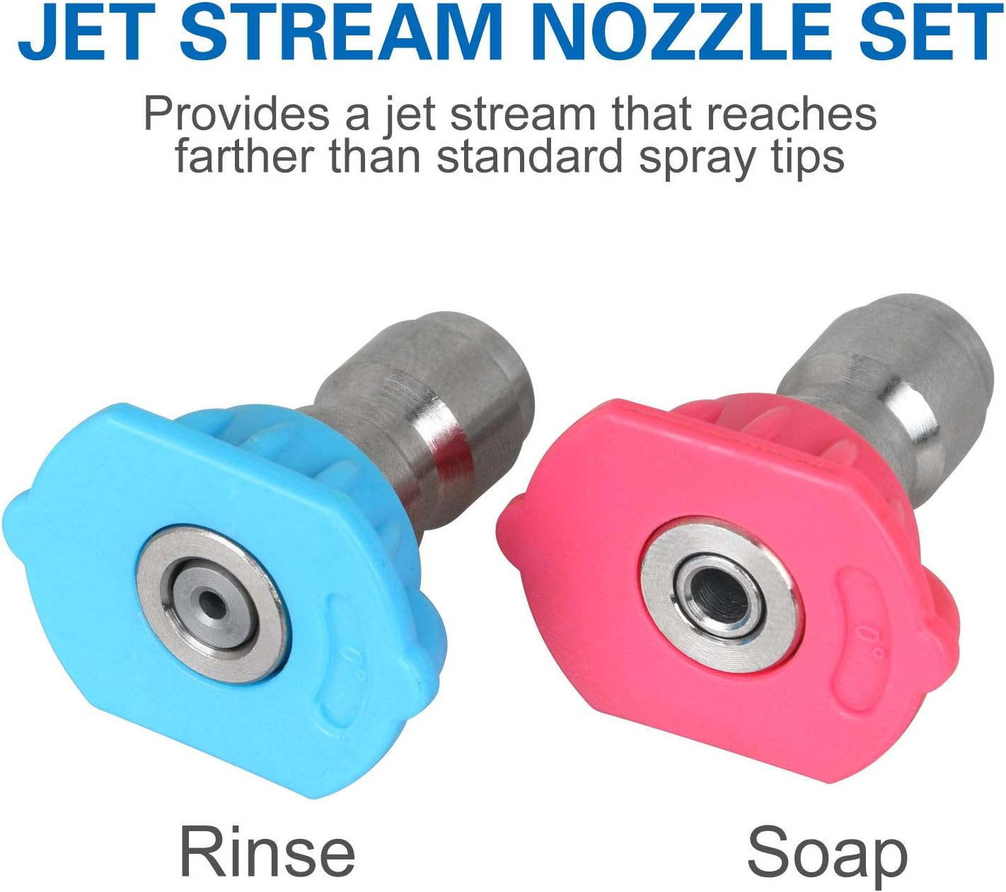 STYDDI Universal Power Pressure Washer Spray Nozzle Tips and Quick Connect Pivot Adapter Coupler 180 Degrees with 5 Rotation Angles, Soap and Rinse Jet Stream Tips Kit, 1/4 Inch, 2.5 GPM, 8 Pack image number 2