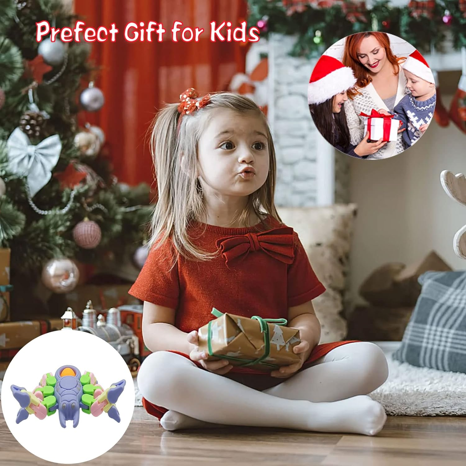 4 Pack New Sensory Fidget Toys, Transformable Chain Pop Spider Fingertip Toy, DIY Fidget Spinners for Kids & Adults, Versatile Party Favors, Gifts & Classroom Supplies image number 6