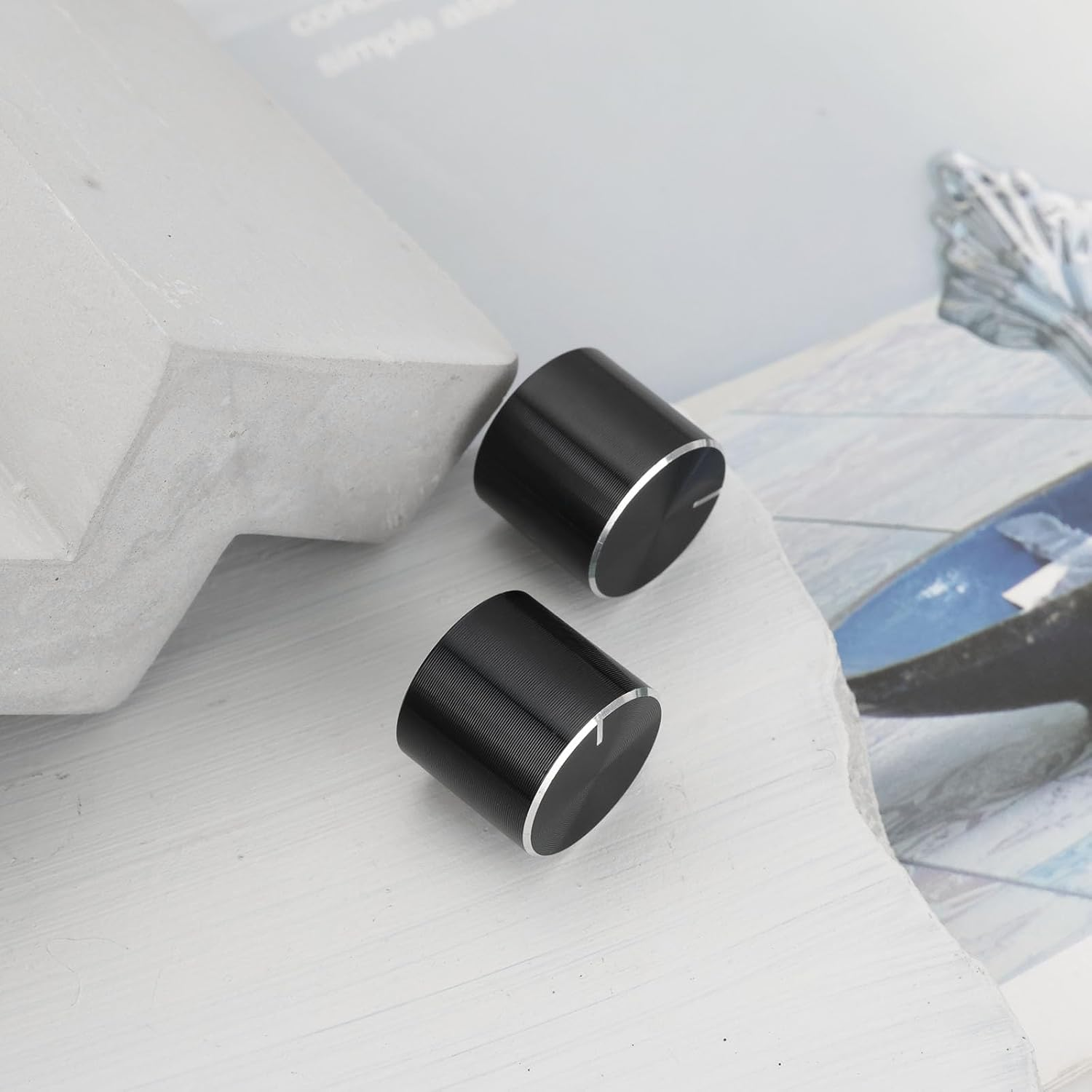 Create Idea 10Pcs 13Mmx15Mm Aluminum Potentiometer Knob Rotary Knob Volume Control Knob Suitable for 6Mm D-Type Shaft Potentiometer Black image number 5