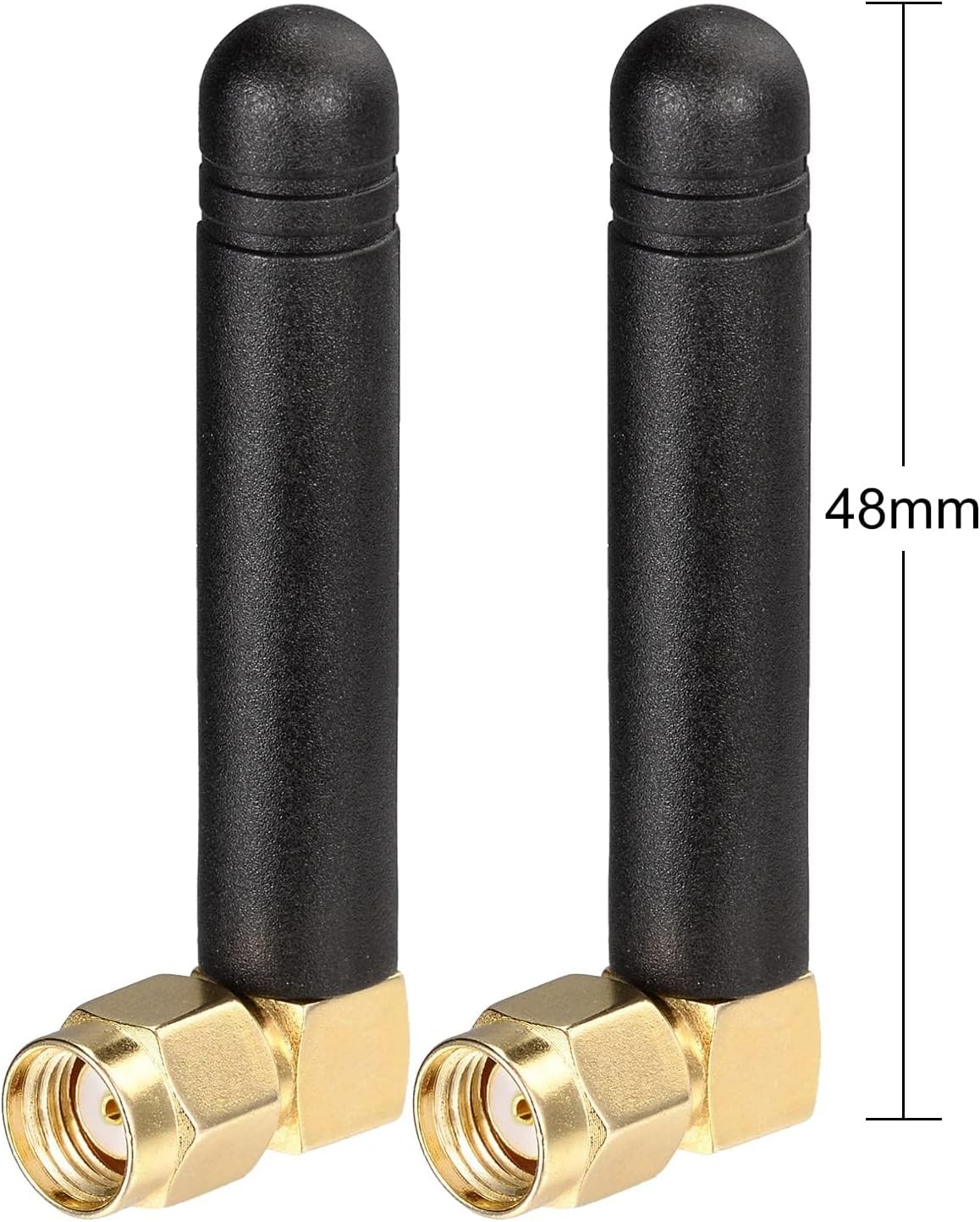 Bingfu Mini Dual Band Wifi 2.4Ghz 5Ghz MIMO RP-SMA Male Right Angle Antenna (2-Pack) for FPV, Bluetooth, USB Adapter, Computer, Pcie Card, Router, Wireless Backup Camera image number 3