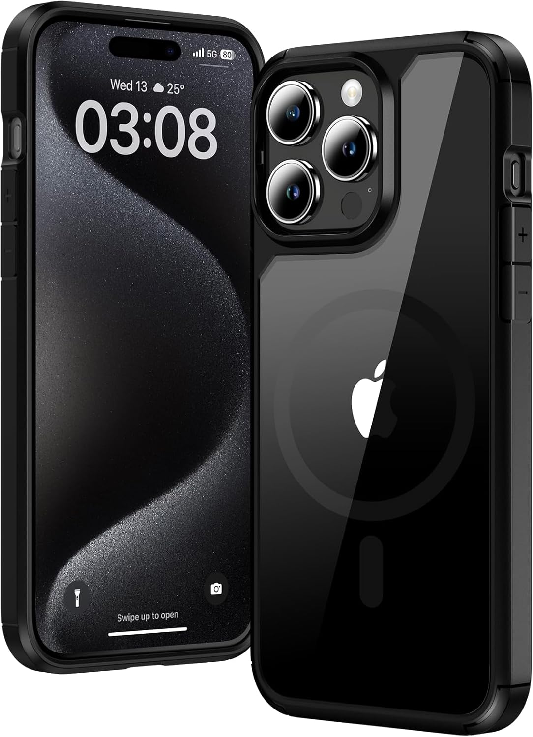 TAURI for Iphone 15 Pro Max Case 6.7", Compatible with Magsafe, Military-Grade Protection, [Anti-Yellowing] Shockproof Transparent Back Magnetic Phone Cover - Clear