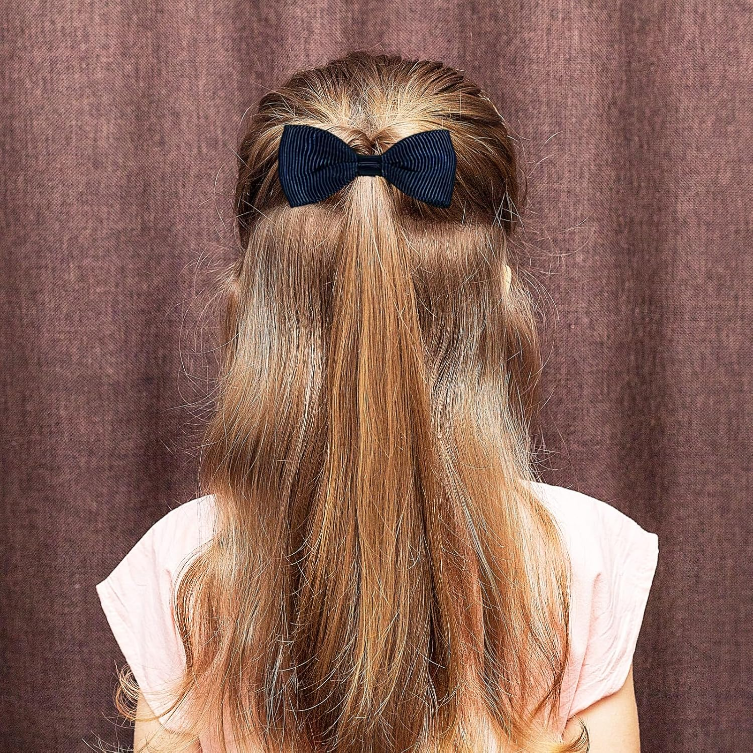 Bliceon 20 Pcs Navy Blue Hair Accessories Set - Girls' Bobbles, Bows, School Bands, Navy Blue Ribbon Headbands, Clips, Elastic Hairbands, and Braids - for Kids and Women image number 3