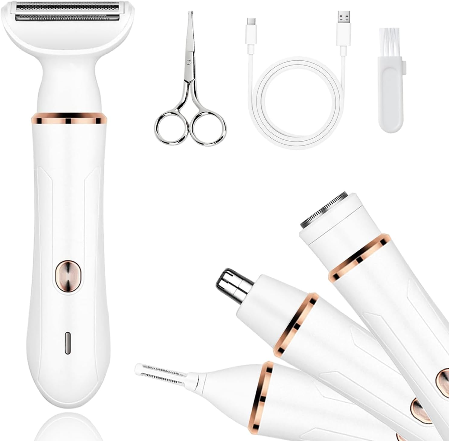 LIWEGHT Electric Razor: Ultimate 4-In-1 Women'S Painless Body & Facial Hair Shaver, Multifunctional Shaver & Trimmer - Rechargeable for Smooth Skin on Face, Arms, Body, Legs, Underarms & Bikini Area