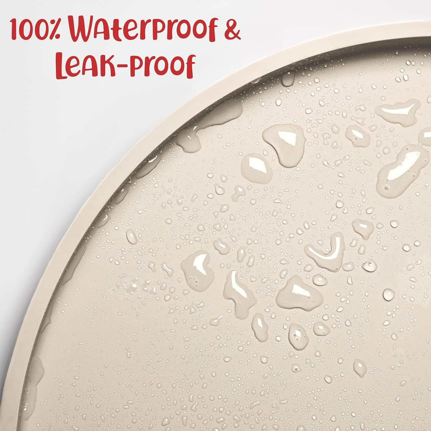 Dogbuddy Dog Food Mat, Small (19X11), Large (24X14), Nonslip Pet Food Mat, Silicone Dog Bowl Mat, Washable Dog Mat for Food and Water, Waterproof Dog Food Mats for Floors (Small, White Sand) image number 7