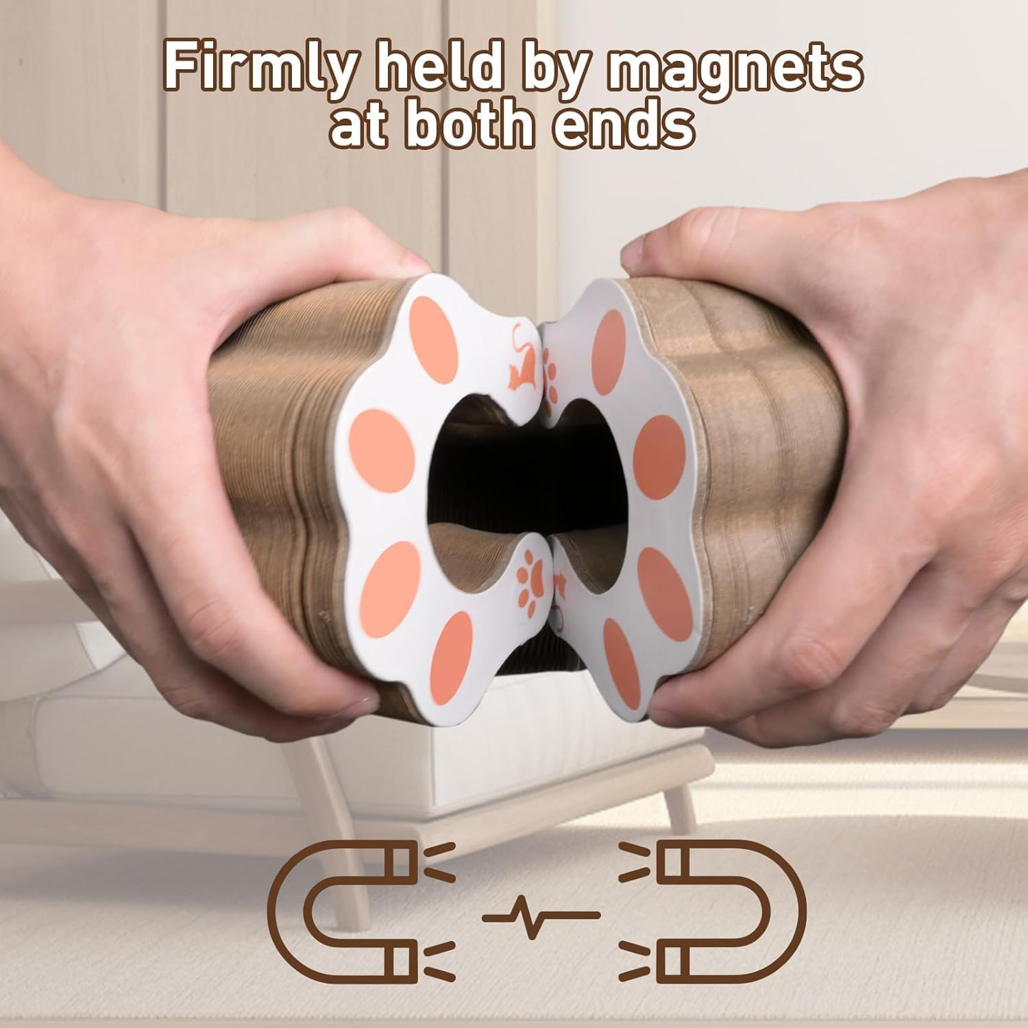 2PCS Cat Accordion Magic Organ Cat Scratching Board Interactive Scratch Cardboard Cat Toy with Bell Ball Kitty Kurlz Exercise for Indoor Cats Toy image number 4