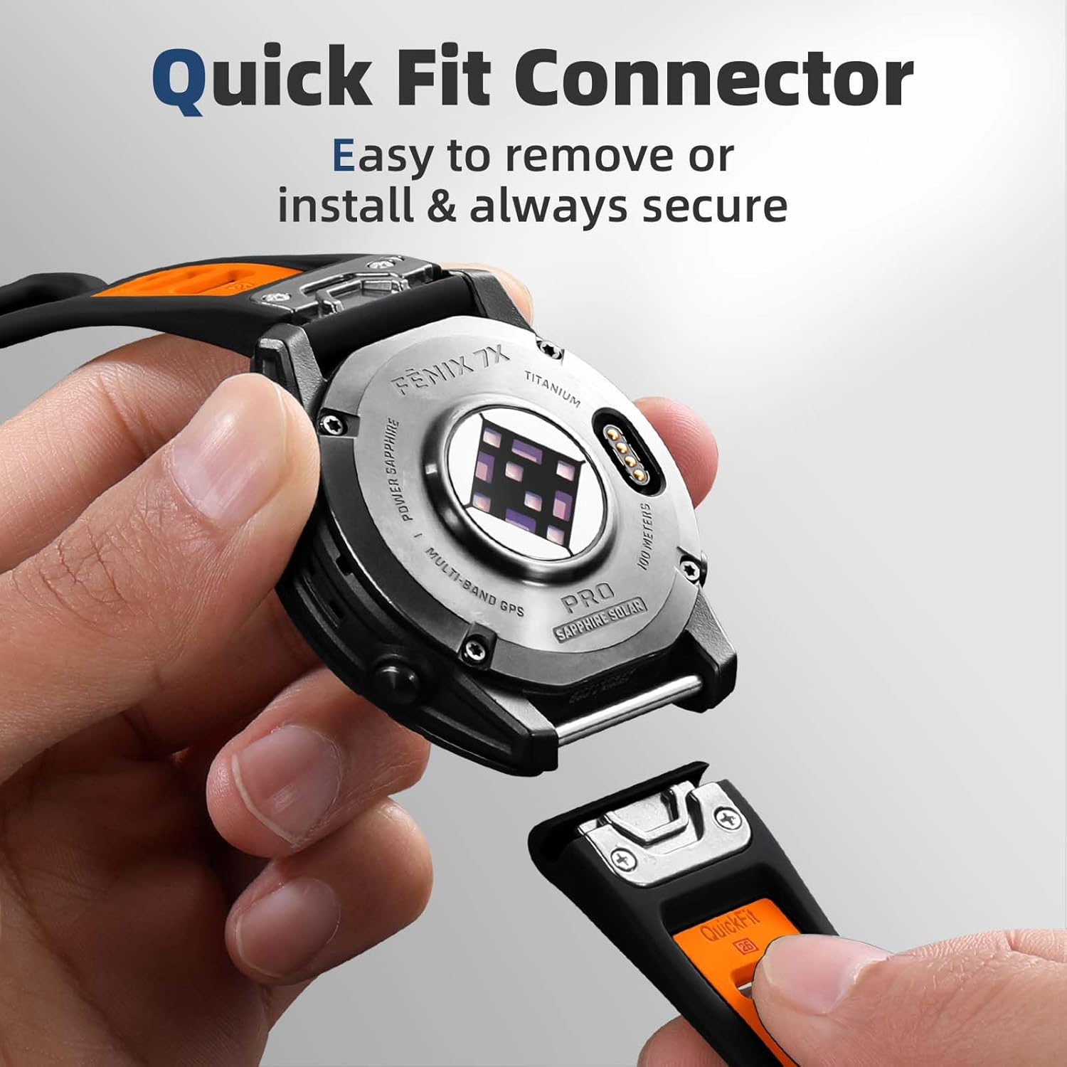 Negatta Quickfit 26Mm Band Replacement Compatible with Garmin Fenix 8 51Mm 7X 6X 5X Watch, Soft Silicone Sport Strap Also for Fenix 3 Hr/Instinct 2X Solar 3 50Mm /Enduro/Quatix/Tactix/Epix Pro 2 image number 2