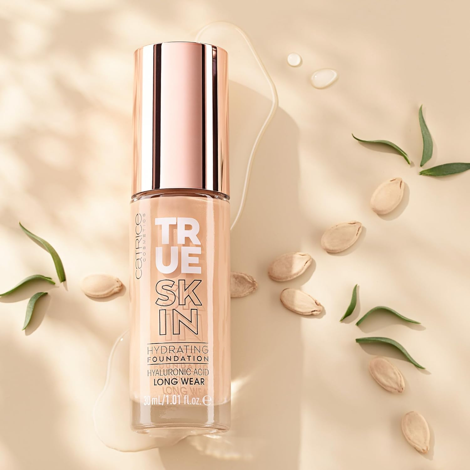 Catrice True Skin Hydrating Foundation, No. 010, Nude, Moisturising, Long-Lasting, Natural, Vegan, Alcohol-Free, Paraben-Free, No Microplastic Particles, Pack of 1 (30 Ml) - 004 Neutral Porcelain image number 3